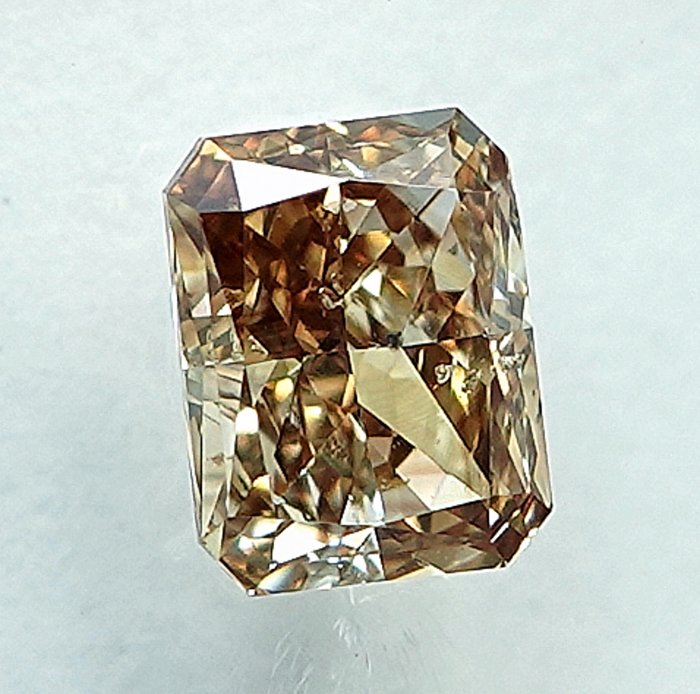 Ingen mindstepris - 1 pcs Diamant  (Naturfarvet)  - 0.42 ct - Fancy Brunlig Gul - SI1 - International Gemological Institute (IGI)