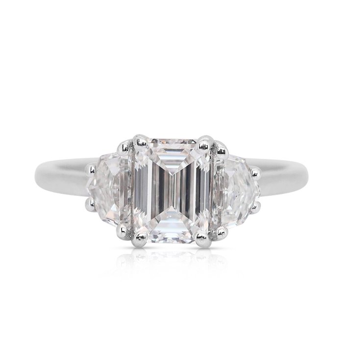 Ring - 18 kraat Hvidguld -  1.60ct. tw. Diamant (Natur) - Diamant