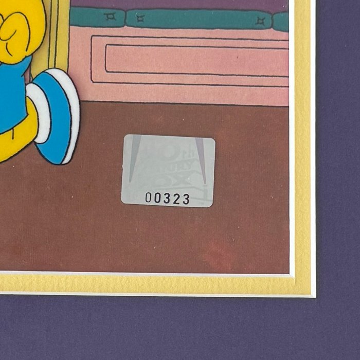 Matt Groening Studio - 1 produktionscelle - The Simpsons - Hand-painted and framed Productioncel of "The Simpsons" - 1995