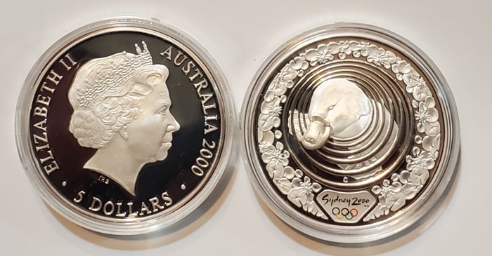 Australien. 5 Dollars 2000 Sydney Olympic Games, 2x1 Oz (.999)  (Ingen mindstepris)