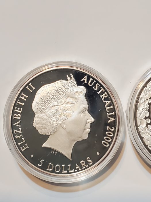 Australien. 5 Dollars 2000 Sydney Olympic Games, 2x1 Oz (.999)  (Ingen mindstepris)