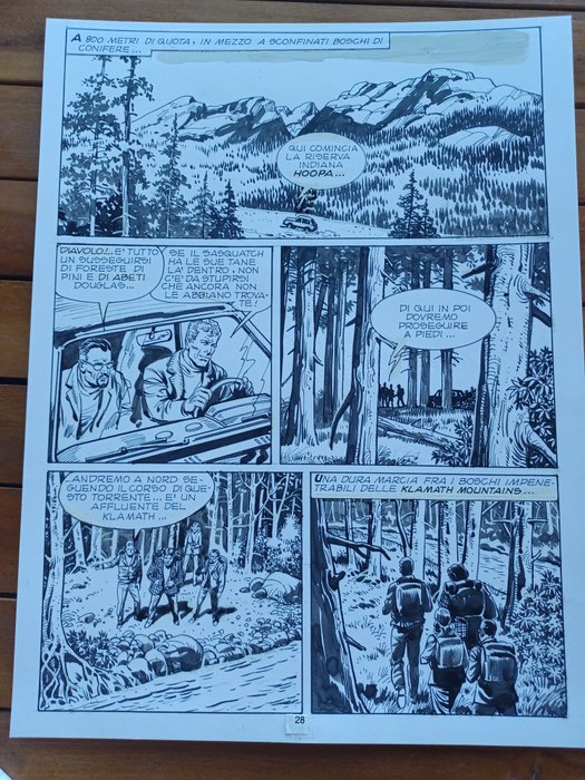 Bignotti Franco - 2 Original page - Martin Mystère - n 32 "L'uomo dei boschi" - 1984