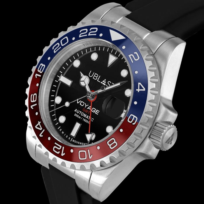 Ublast - Voyage Pro Diver GMT - REF.UBVPD40CBBR - Automatic Swiss MOVT - Mænd - Ny