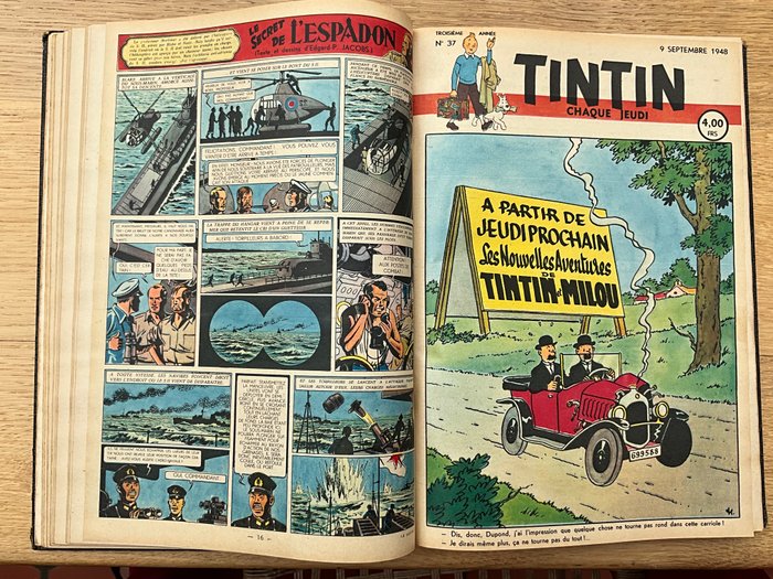 Reliure amateur avec 26 fascicules Journal Tintin de 1948 (27 à 52)