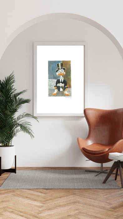 Tony Fernandez - Scrooge McDuck Inspired By Amadeo Modigliani's "Seated Man with a Cane" (1918) - Original Painting