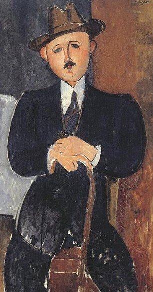 Tony Fernandez - Scrooge McDuck Inspired By Amadeo Modigliani's "Seated Man with a Cane" (1918) - Original Painting