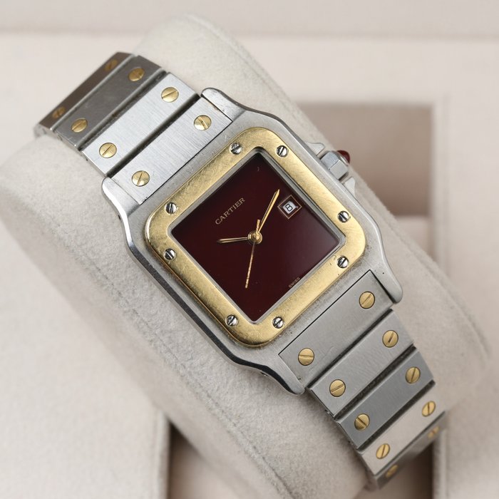 Cartier - Santos Galbee Burgundy Dial - 2961 - Mænd - 1980-1989