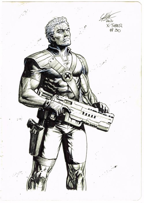 Atilio Rojo - 1 Original drawing - inktober 2021 - Cable - 2021