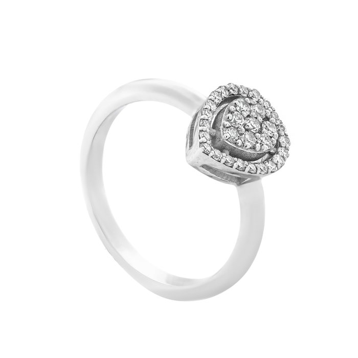 Ingen mindstepris - Ring - 14 karat Hvidguld -  0.30ct. tw. Diamant (Natur)