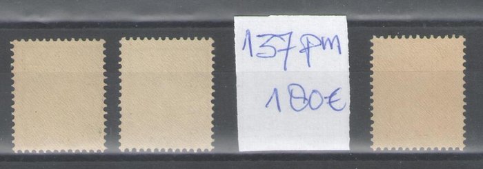 Holland 1924 - Udstillingsmærker med pladefejl - NVPH 136, 137pm, 138