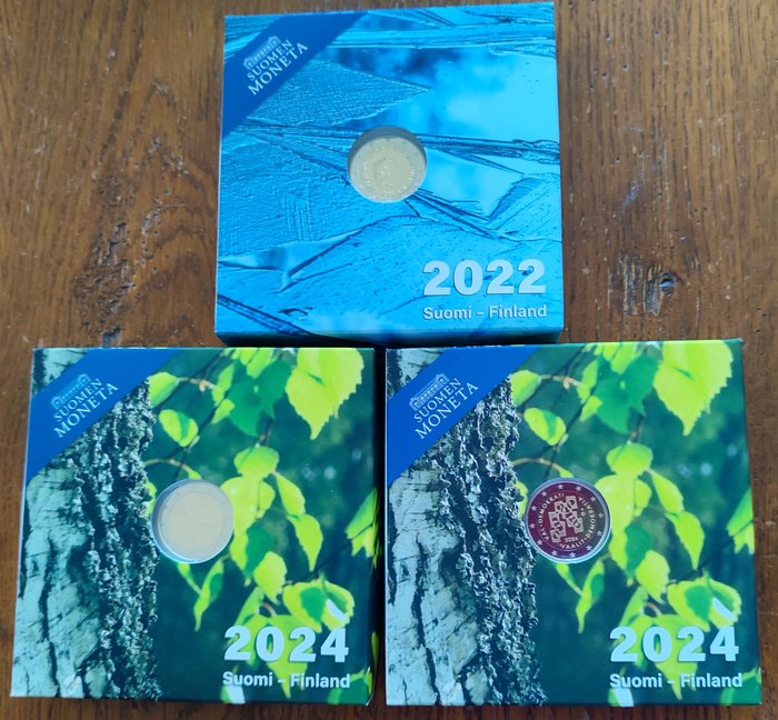 Finland 2 Euro 2022/2024 (3 monnaies) Proof  (Ingen mindstepris)