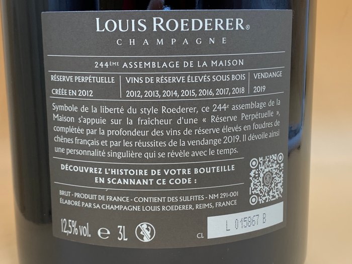 Louis Roederer, Collection  244 - Champagne Brut - 1 Dobbelt Magnum/Jeroboam (3,0 L)