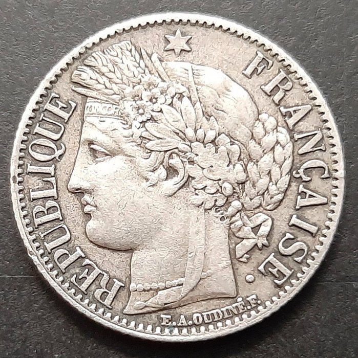 Frankrig Second Republic (1848-1852) 1 Franc 1851-A Paris "Cérès"