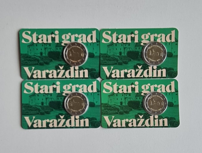 Kroatien. 2 Euro 2024 "Stari Grad Varazdin" (4 coincards)  (Ingen mindstepris)