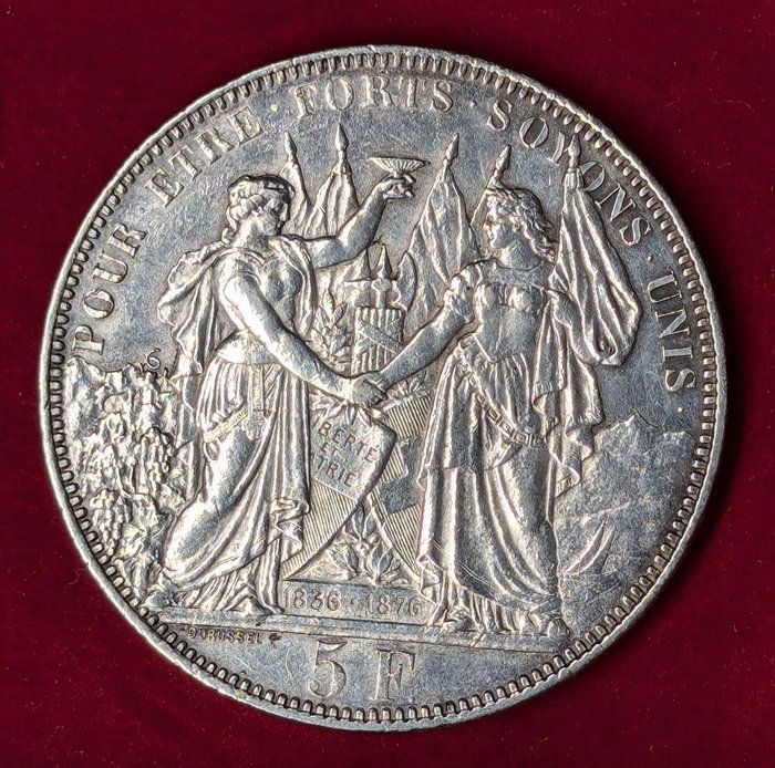 Schweiz. Federal State (1848-date). 5 Francs 1876  (Ingen mindstepris)