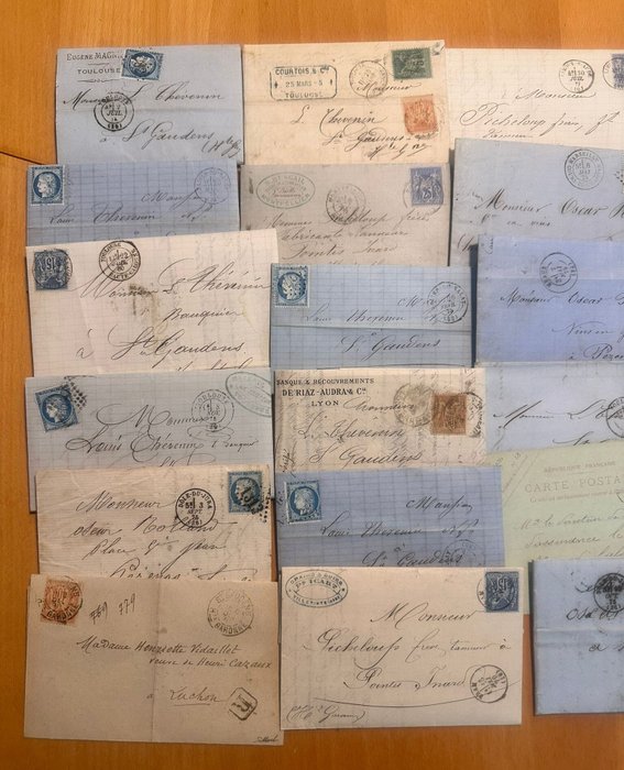 Frankrig  - Bon Lot de 30 Lettres Classiques de France