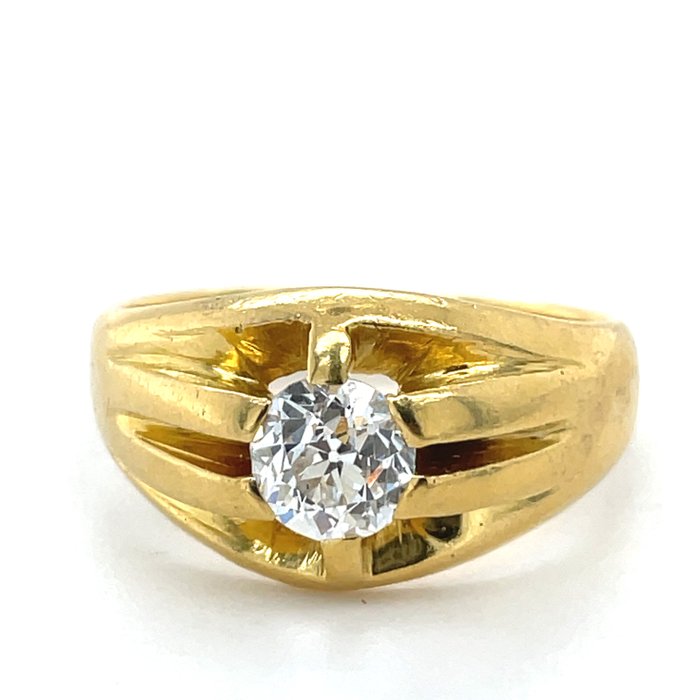 Ring - 18 kraat Gulguld -  0.90ct. tw. Diamant (Natur)