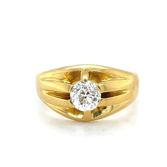 Ring - 18 kraat Gulguld -  0.90ct. tw. Diamant (Natur)