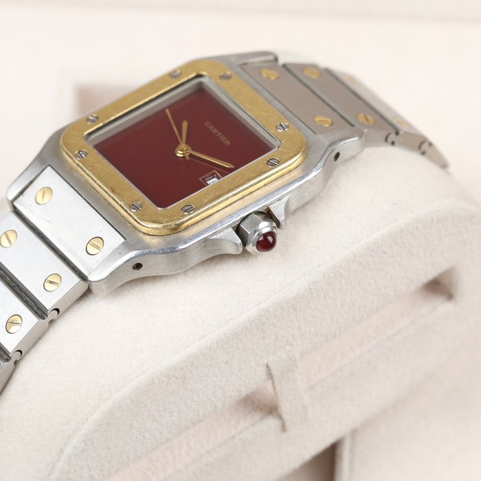 Cartier - Santos Galbee Burgundy Dial - 2961 - Mænd - 1980-1989