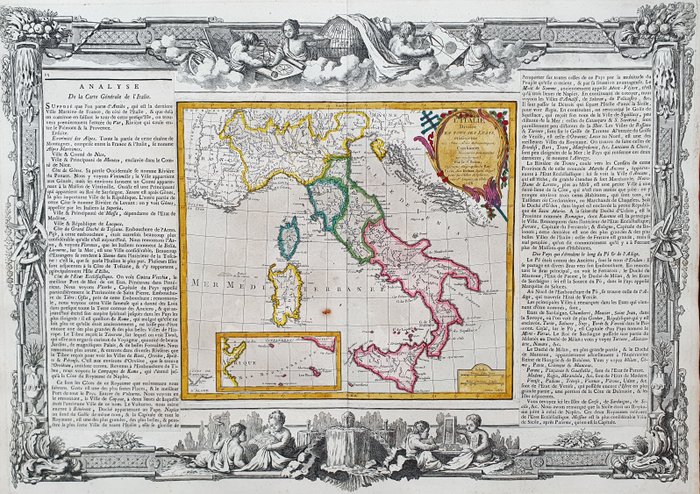 Europa - Italien / Ligurien / Sicilien / Lombardiet / Sardinien / Genova / Aosta / Puglia; Desnos / Brion De la Tour - L'Italie - 1761-1780