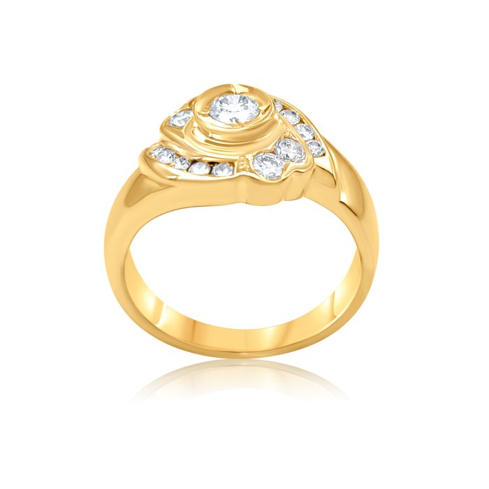 Ring - 18 kraat Gulguld -  0.73ct. tw. Diamant (Natur)