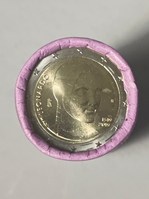 Italien. 2 Euro 2019 "Leonardo da Vinci" (25 monete) in rotolino  (Ingen mindstepris)