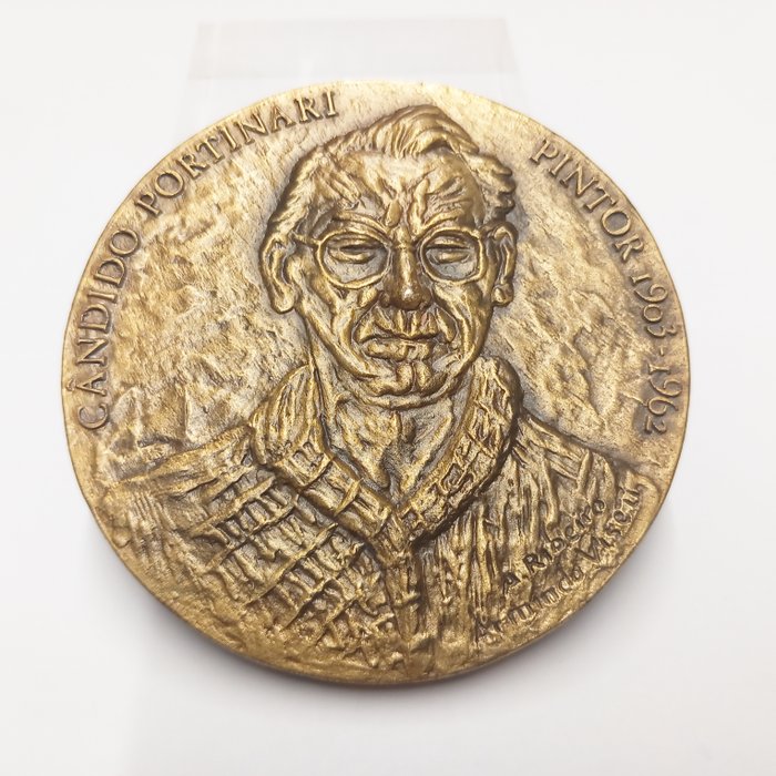 Brasilien grosse Bronzemedaille Candido Portinari (Maler) ca 1962