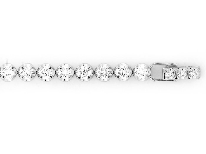 Armbånd - 14 karat Hvidguld -  4.13ct. tw. Diamant (Laboratoriedyrket)