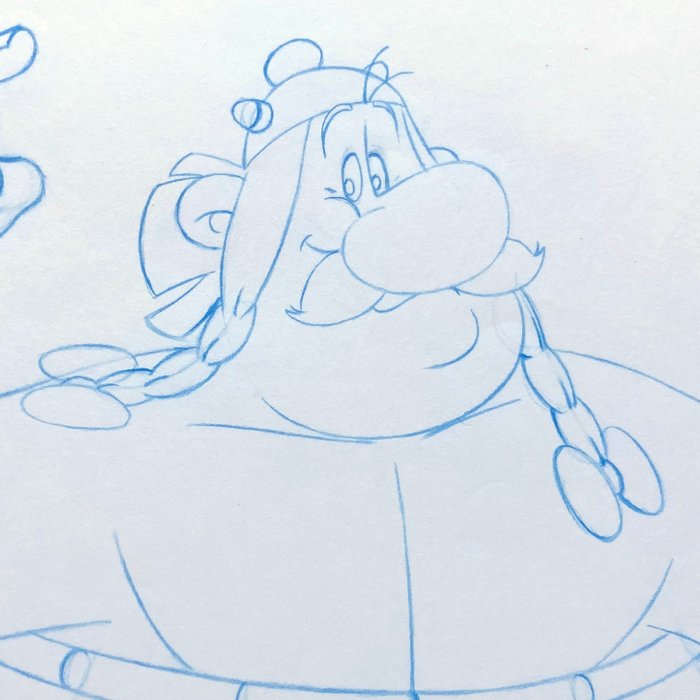 Obelix Original drawing - No Reserve "Asterix In America" - Original production drawing of 1994