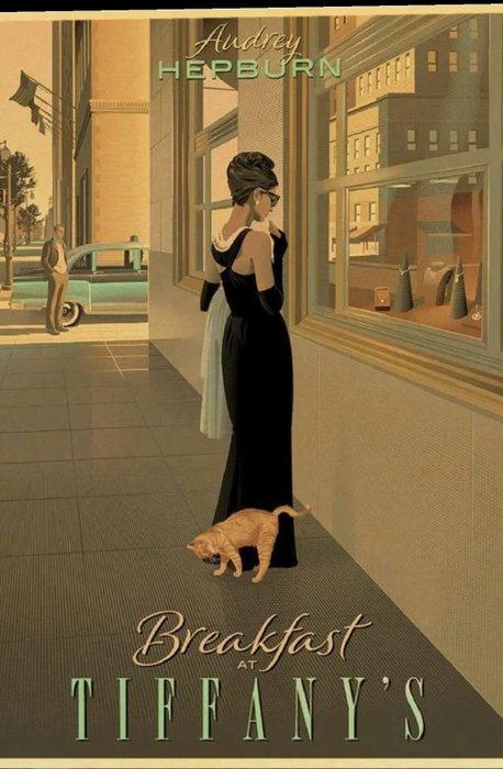 Breakfast At Tiffany's - Audrey Hepburn - Art Poster (70x50 cm)