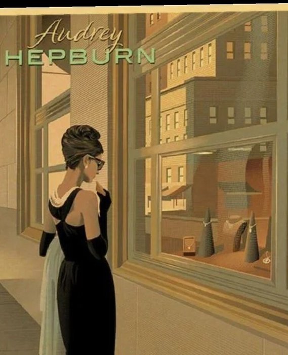 Breakfast At Tiffany's - Audrey Hepburn - Art Poster (70x50 cm)