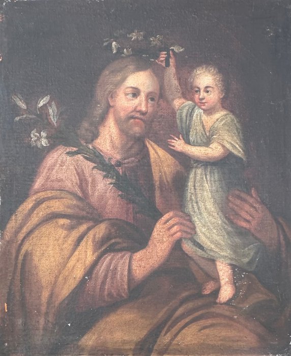 Portugisisk skole (XVIII) - Saint Joseph with the infant Christ