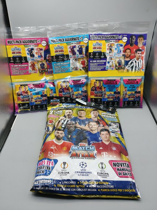 2021/22 Topps Match Attax 200 Sealed packs + 1 starter pack + 3 updates - 1 Mixed collection - Næsten så god som ny (NM)