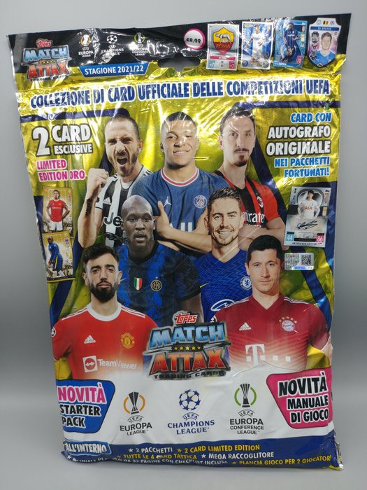 2021/22 Topps Match Attax 200 Sealed packs + 1 starter pack + 3 updates - 1 Mixed collection - Næsten så god som ny (NM)