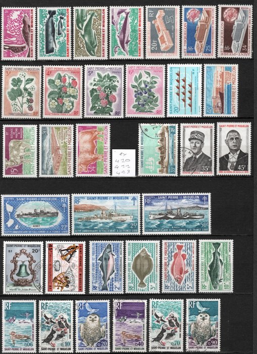 Saint-Pierre og Miquelon 1958/1976 - Saint Pierre og Miquelon næsten komplet samling 1958-76 vurdering > €2000