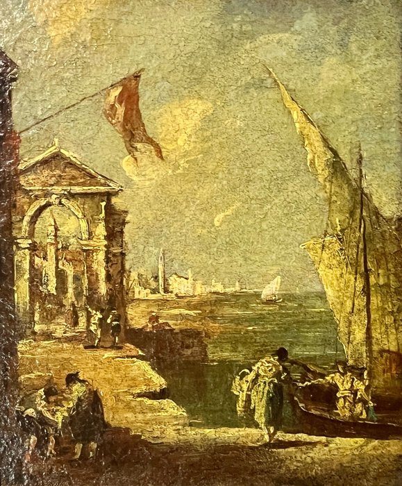 Francesco Guardi (1712-1793), After - Arco fantastico con figure e marina