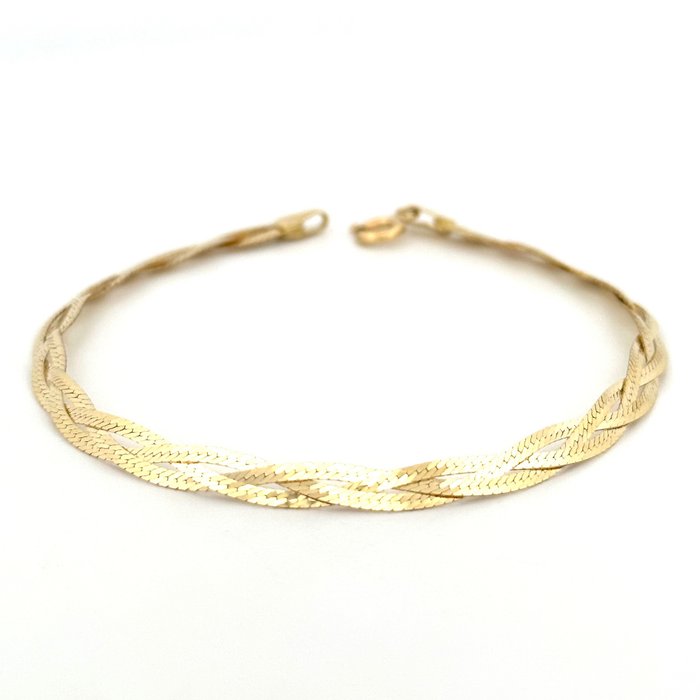 Handmade - Armbånd - Treccia - 3.6 g - 18 kraat Gulguld