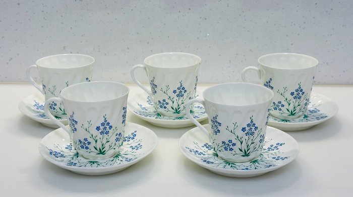 Lomonosov Imperial Porcelain Factory - Kaffe og te service (10) - Knogleporcelæn - Lomonosov blå blomster