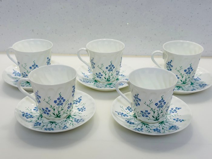 Lomonosov Imperial Porcelain Factory - Kaffe og te service (10) - Knogleporcelæn - Lomonosov blå blomster