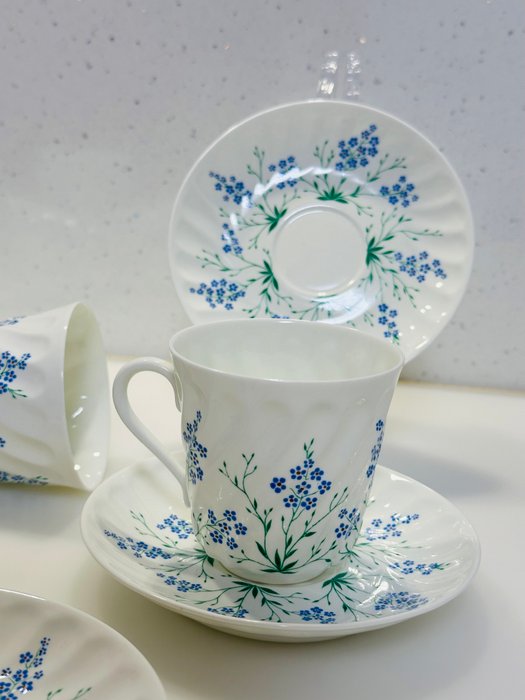 Lomonosov Imperial Porcelain Factory - Kaffe og te service (10) - Knogleporcelæn - Lomonosov blå blomster