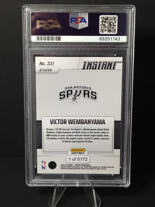 2023 Panini Instant NBA Victor Wembanyama #331 - Triple Double Club PSA 10 - 1 Graded card