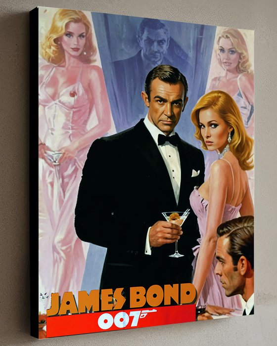 Jacob Hitt - Canvas ready-to-hang - Sean Connery as James Bond Poster Style - w/COA listed artist