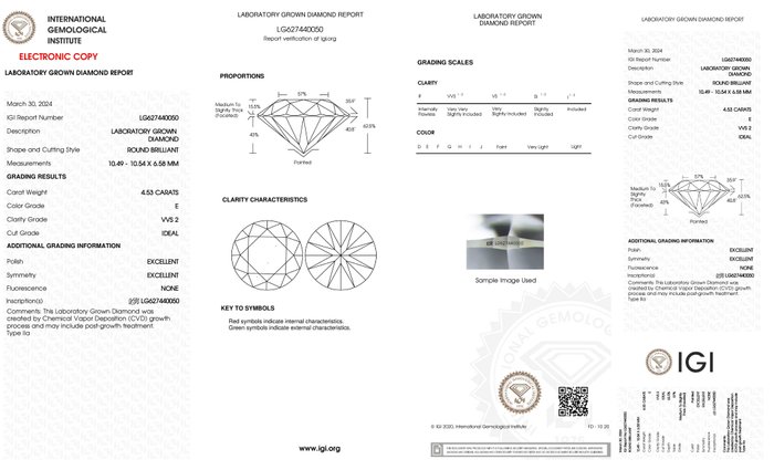 Forlovelsesring - 18 kraat Gulguld -  453ct tw Diamant (Laboratoriedyrket)