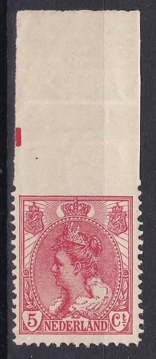 Holland 1899/1899 - Dronning Wilhelmina pelskrave - tophakket - NVPH  60V