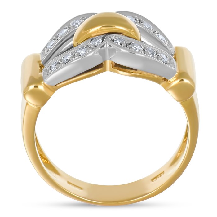 Ring - 18 kraat Gulguld, Hvidguld -  0.24ct. tw. Diamant (Natur)