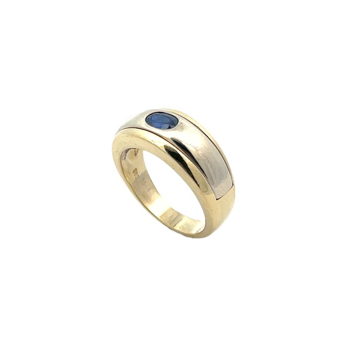 Ring - 14 karat Gulguld Safir - 585,- Guld