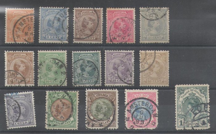 Holland 1891/1898 - Prinsesse Wilhelmina og Kroningsgylden - NVPH 34/44, 45, 46, 47, 49