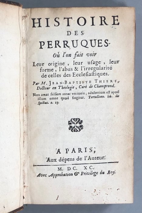 Jean-Baptiste Thiers - Histoire des perruques - 1690