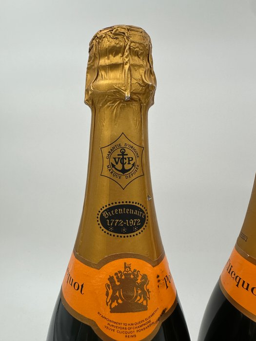 Veuve Clicquot Ponsardin, "Bicentenaire 1772-1972" - Champagne Brut - 3 Flasker (0,75 L)