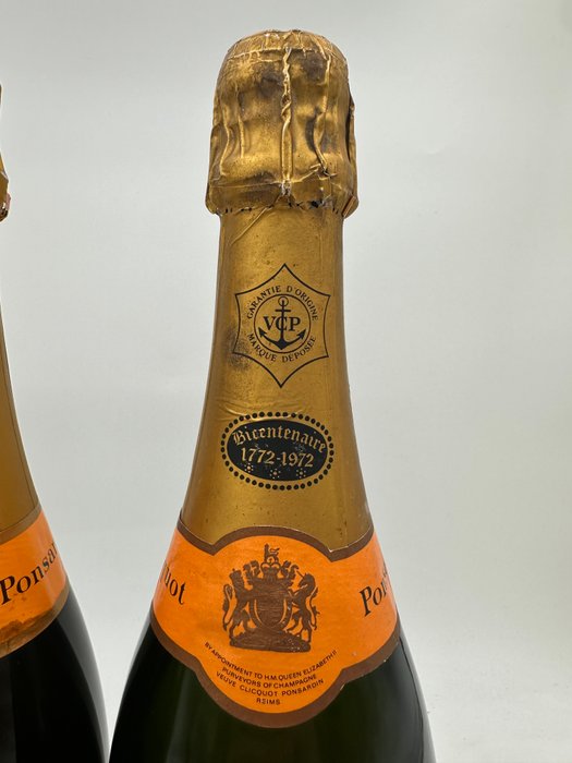 Veuve Clicquot Ponsardin, "Bicentenaire 1772-1972" - Champagne Brut - 3 Flasker (0,75 L)